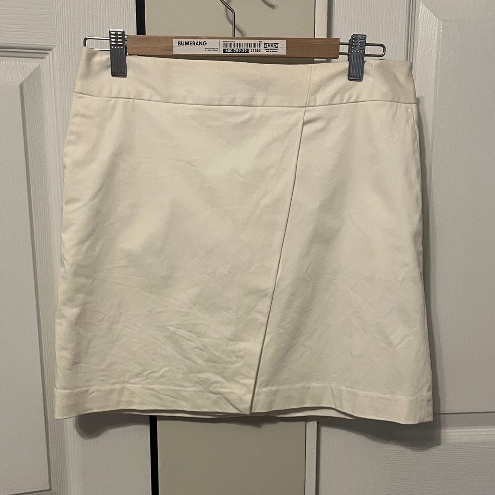 The Limited White Mini Wrap Style Skirt